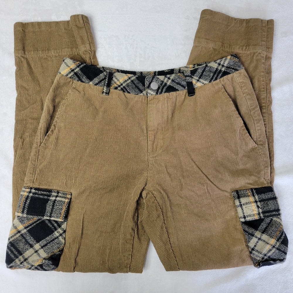 WESC We Are The Superlative Conspiracy Corduroy Cargo Pant 29x32 Tan‎ Plaid - Picture 8 of 15